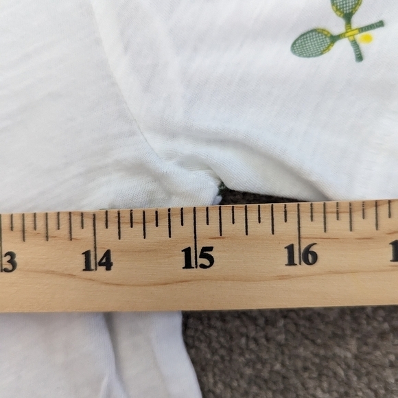 J. Crew white cotton Tshirt with tennis print size XXSmall - Picture 6 of 8